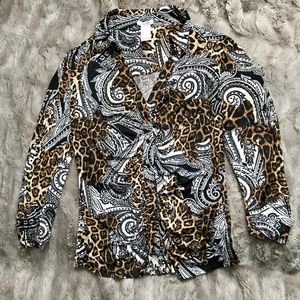 CACHE Cheetah Blouse